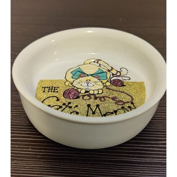 Vintage Single Cat Pet Food Water Dish 'The Cat's Meow/ EUC - Picture 2 of 4